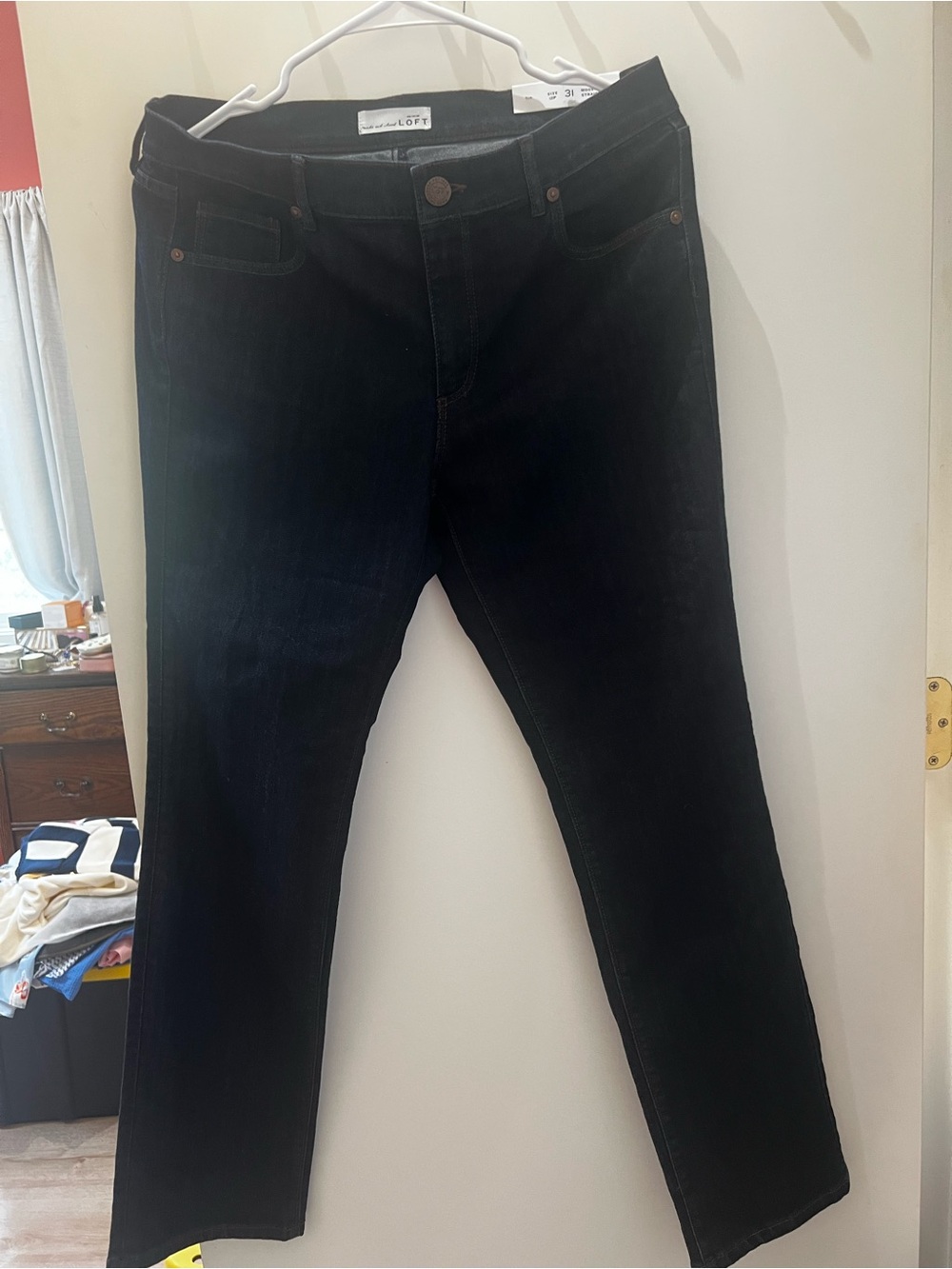 NWT Ann Taylor LOFT Modern Straight Dark Wash Jeans | Size 12P / 31